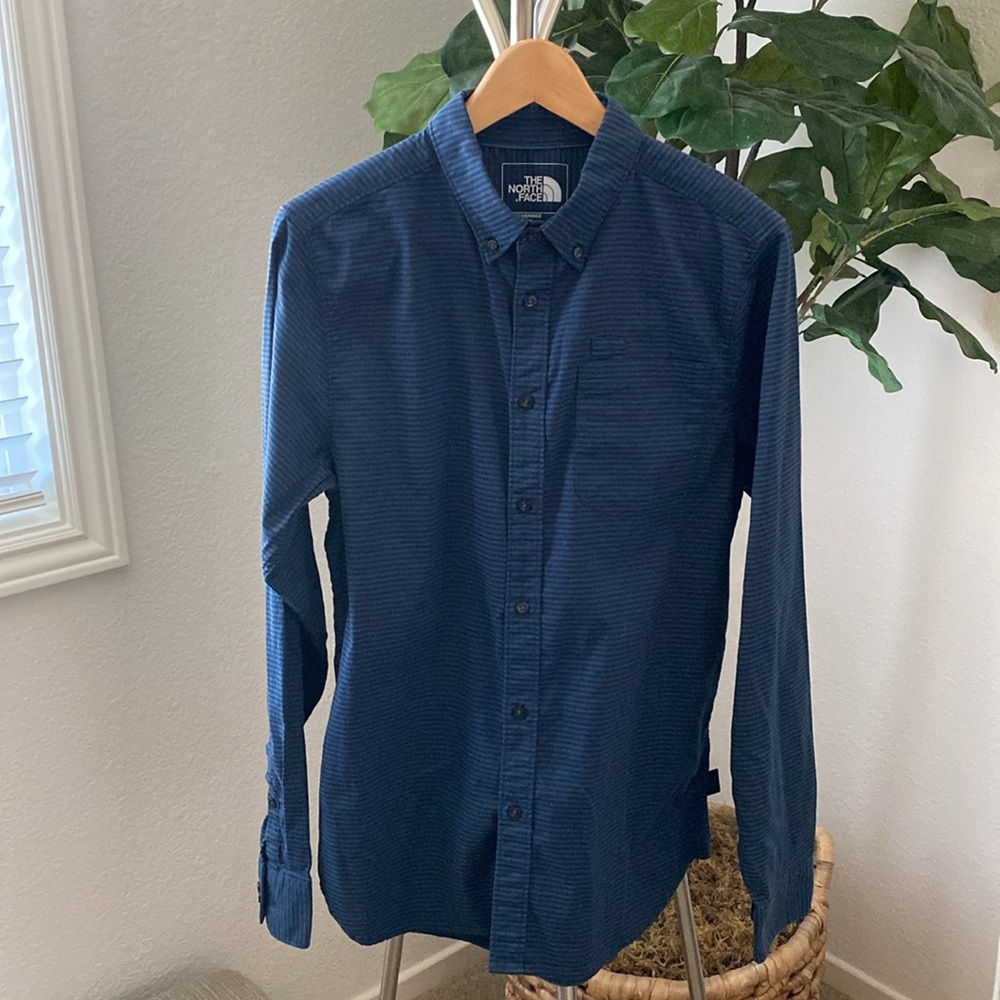 The North Face | Men’s Navy Stripe Casual Button-Down Shirt